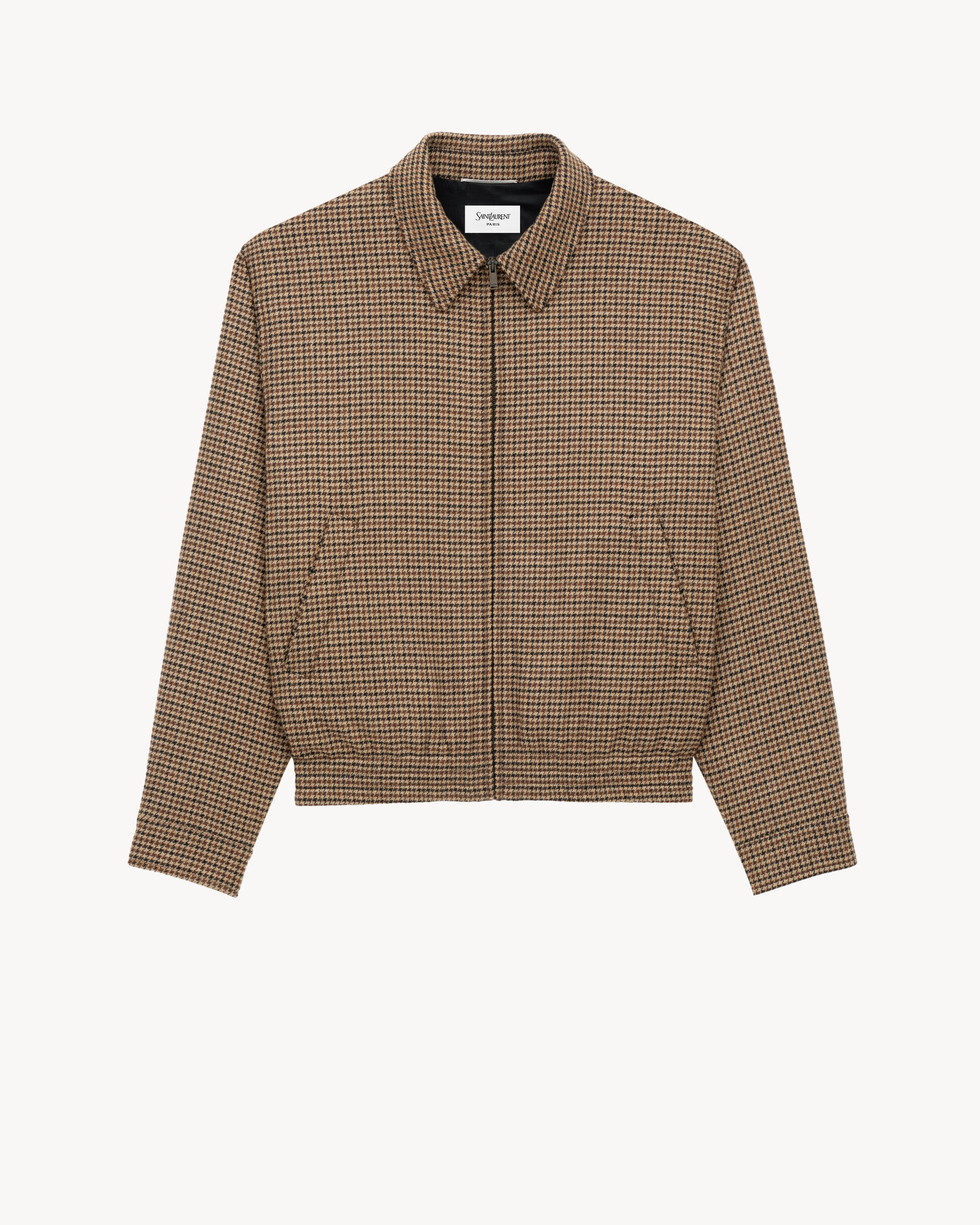 padded jacket in puppytooth