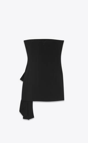 strapless hip-knot mini dress in sablé saint laurent | Saint Laurent ...
