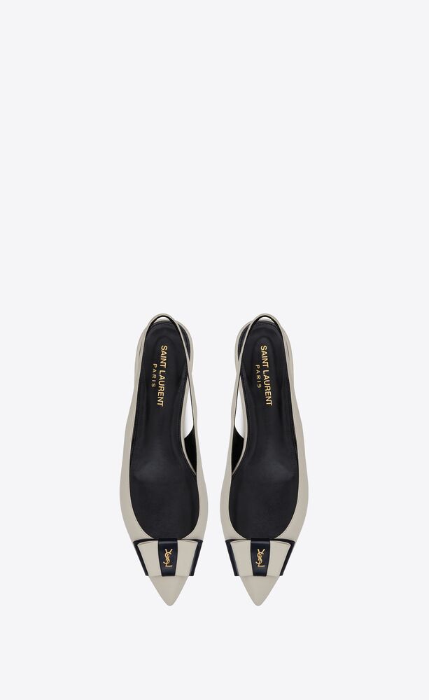 ANAÏS slingback flats in smooth and patent leather | Saint Laurent ...