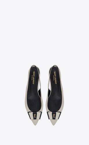 ANAÏS slingback flats in smooth and patent leather | Saint Laurent ...