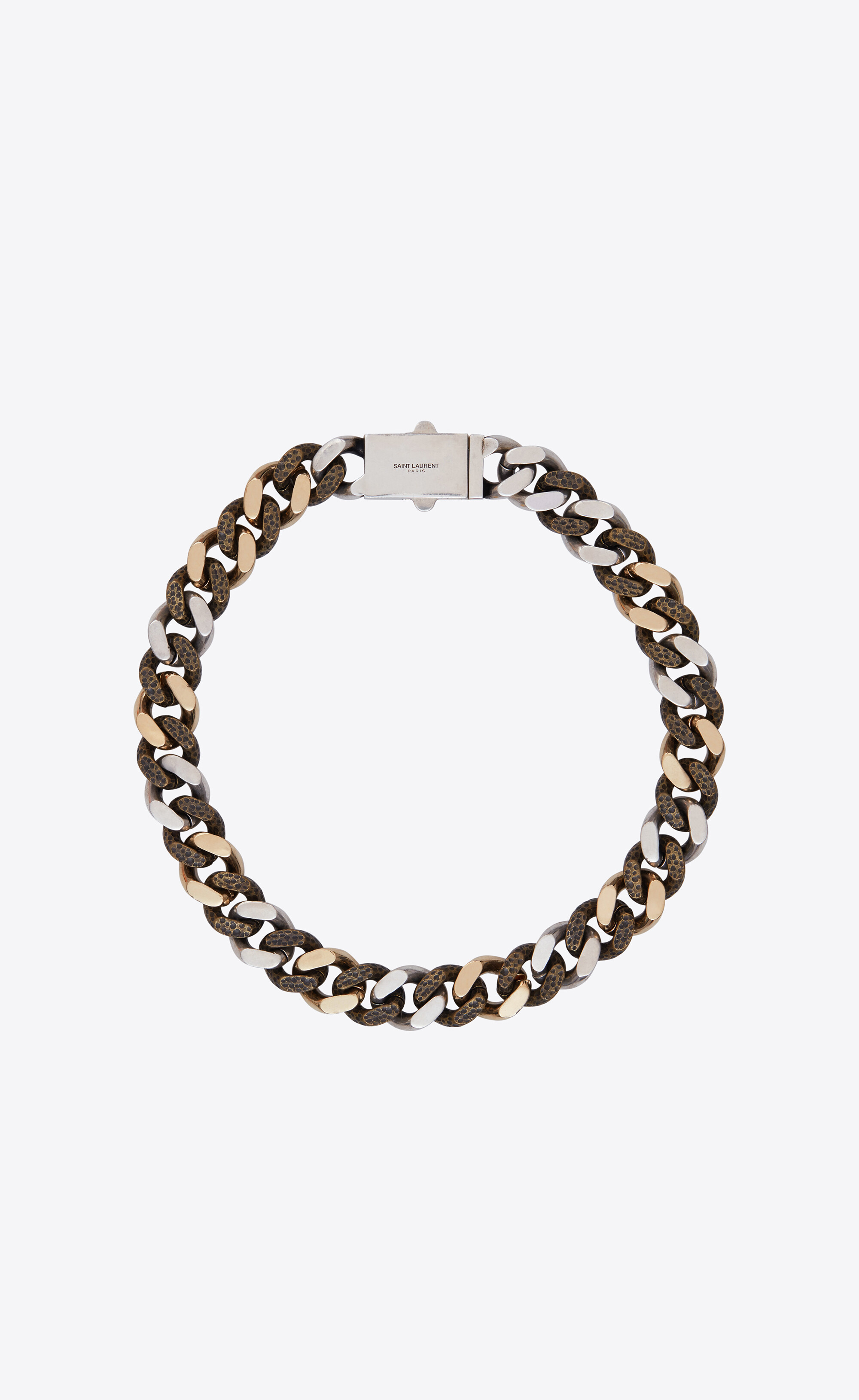 metal curb chain necklace ysl