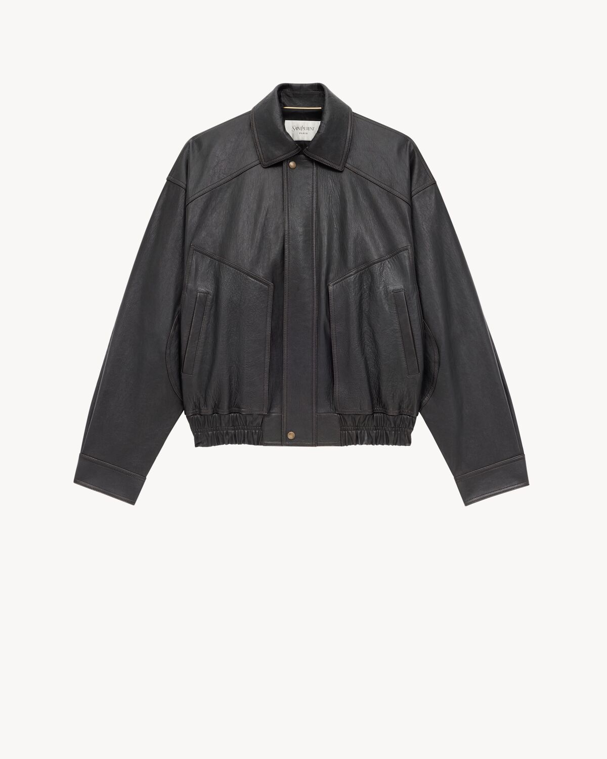 bomber jacket in grained lambskin