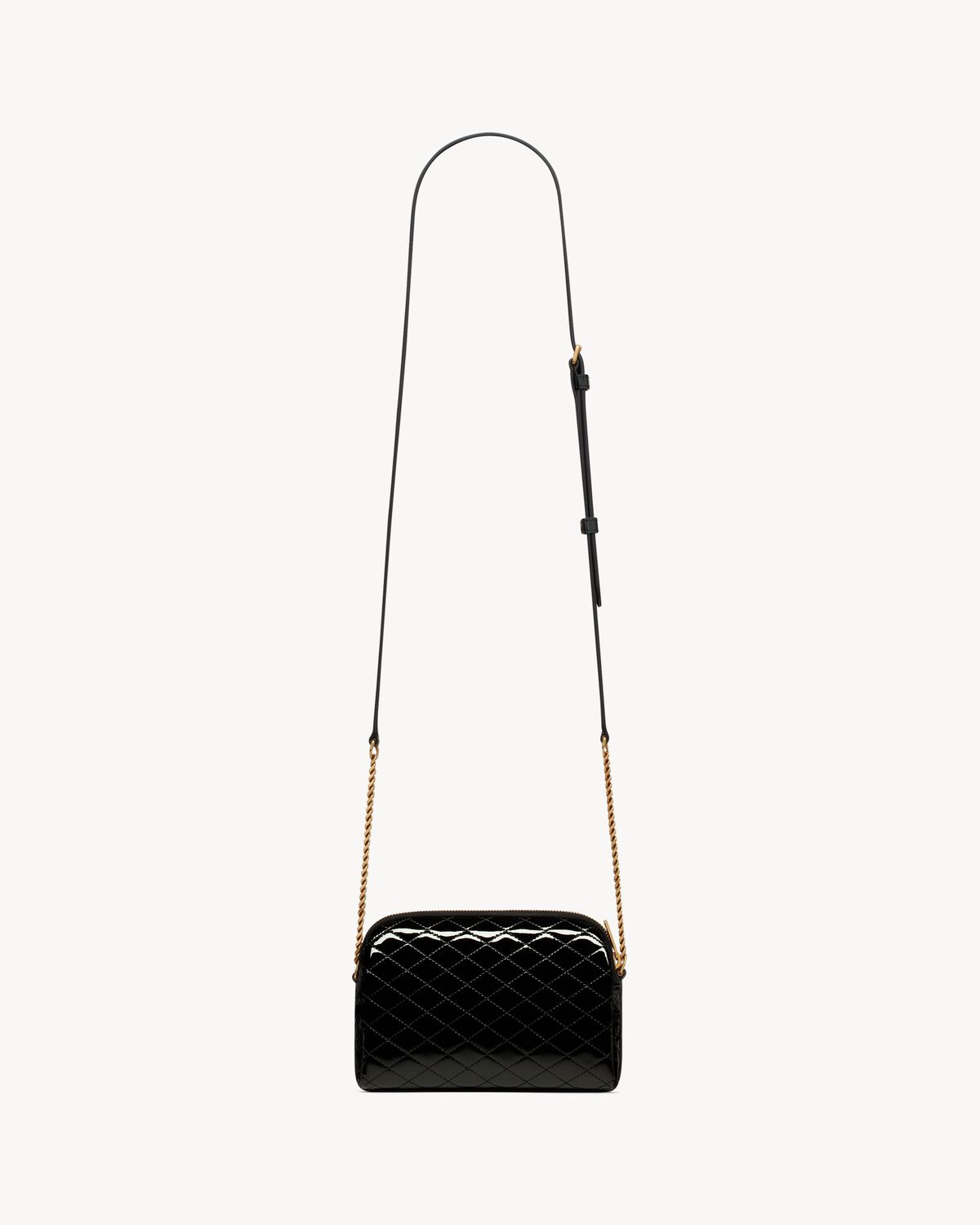 Gaby zipped pouch in quilted patent leather