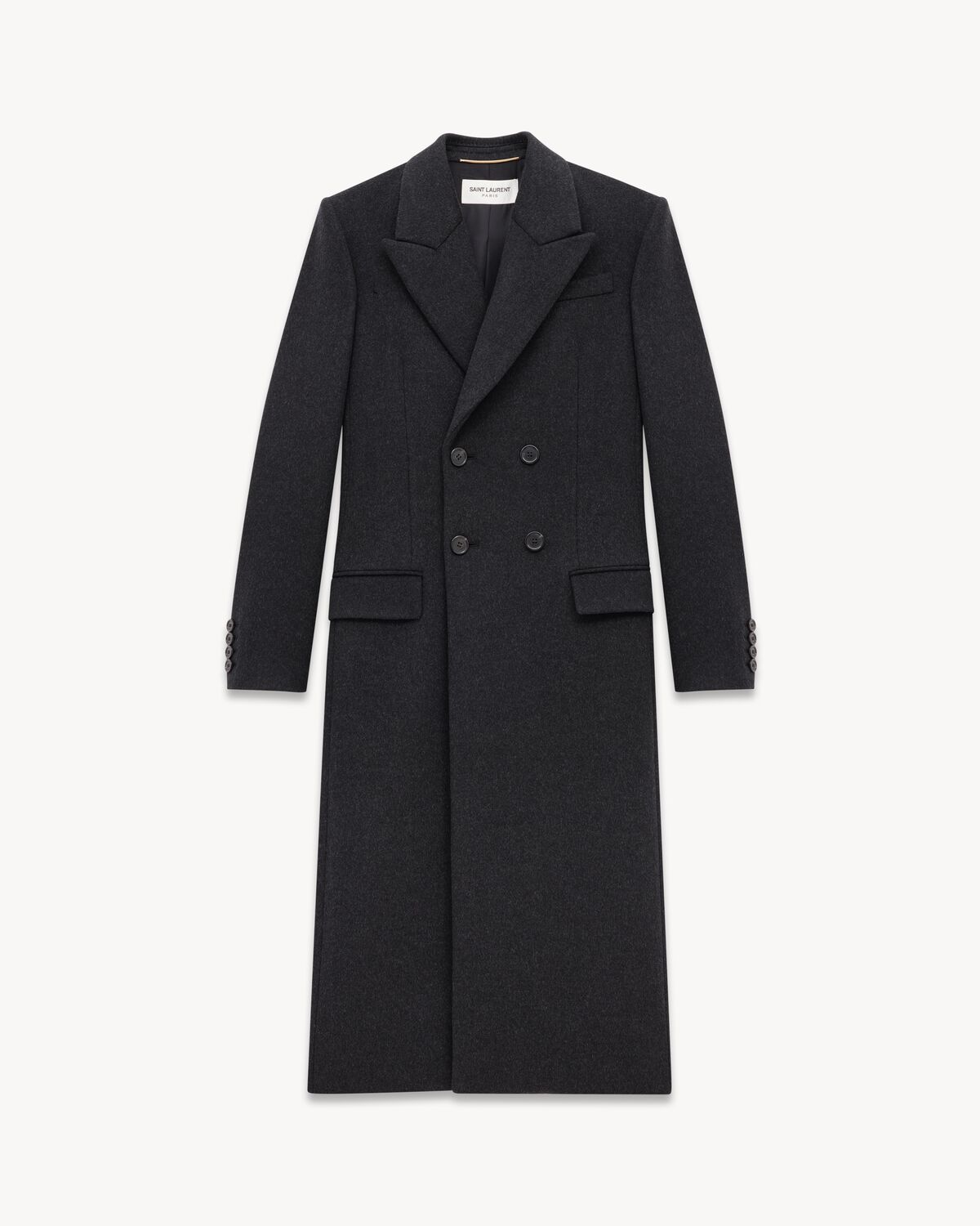 long coat in cashmere and wool felt