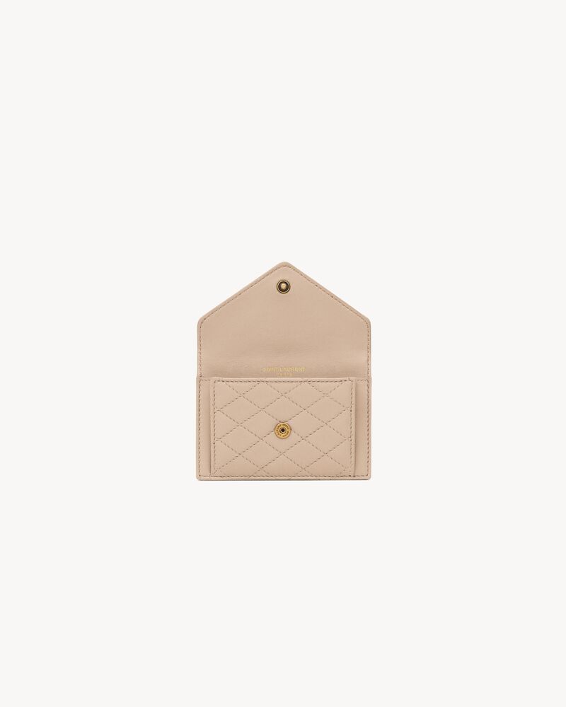 gaby flap card case in quilted lambskin