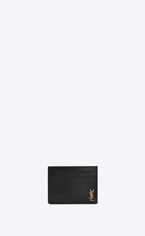 tiny cassandre credit card case in shiny leather