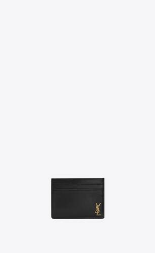 TINY CASSANDRE flat wallet in grained leather | Saint Laurent 