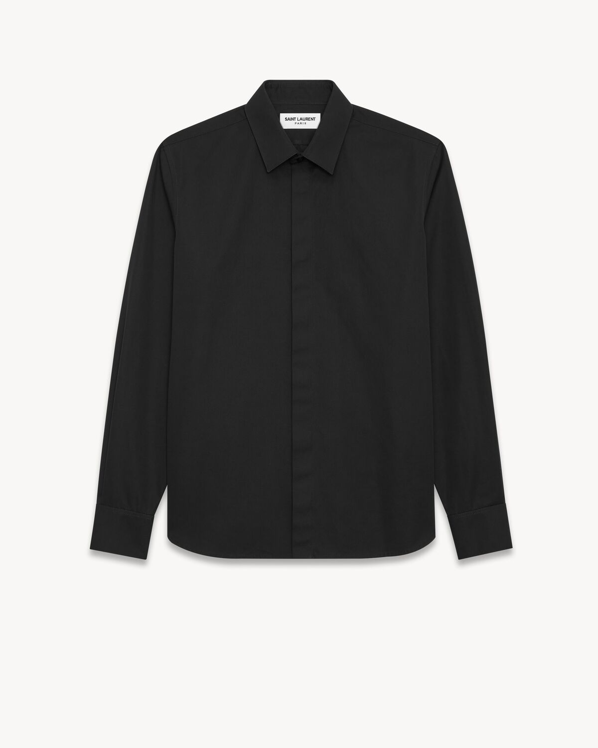 Camisa de Corte Ajustado en Popelina Saint Laurent YSL