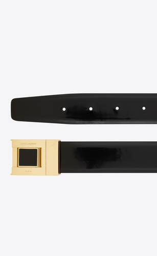 male buckle belt in brushed leather and enamel