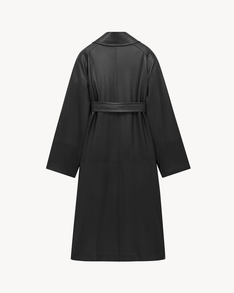 long coat in plunged lambskin