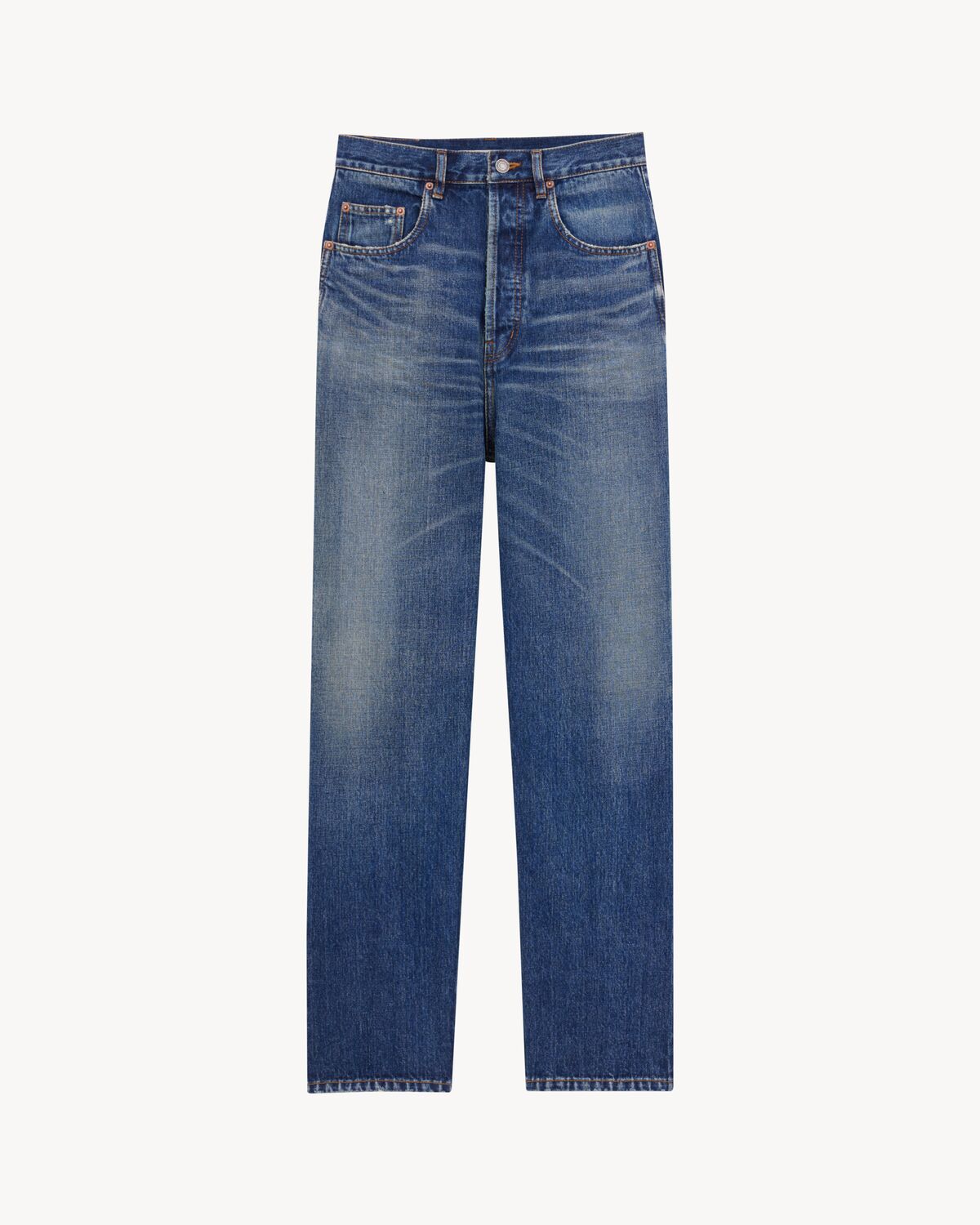 high-rise jeans in heritage vintage blue denim