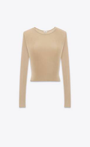 cropped top in ribbed viscose