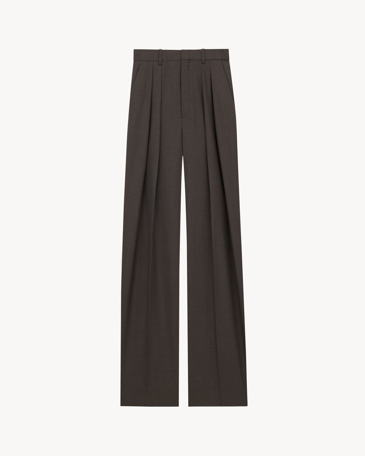 wide-leg pants in wool chiné