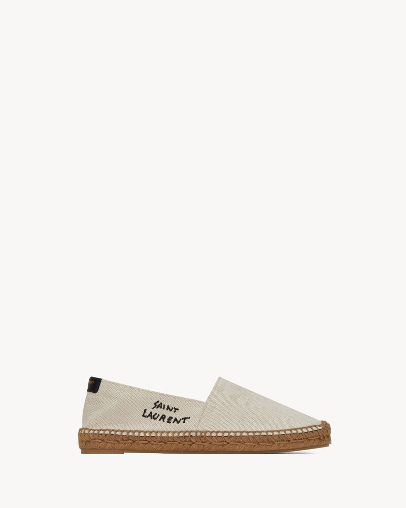 espadrilles aus canvas mit saint laurent stickerei