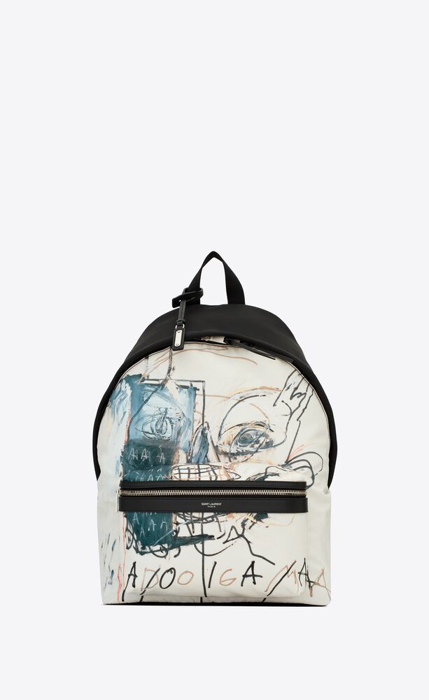 city backpack in jean-michel basquiat nylon canvas and leather