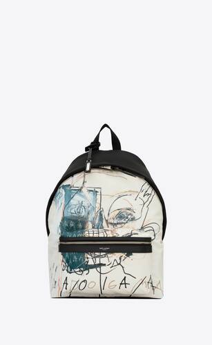 City backpack in Jean-Michel Basquiat nylon canvas and leather 