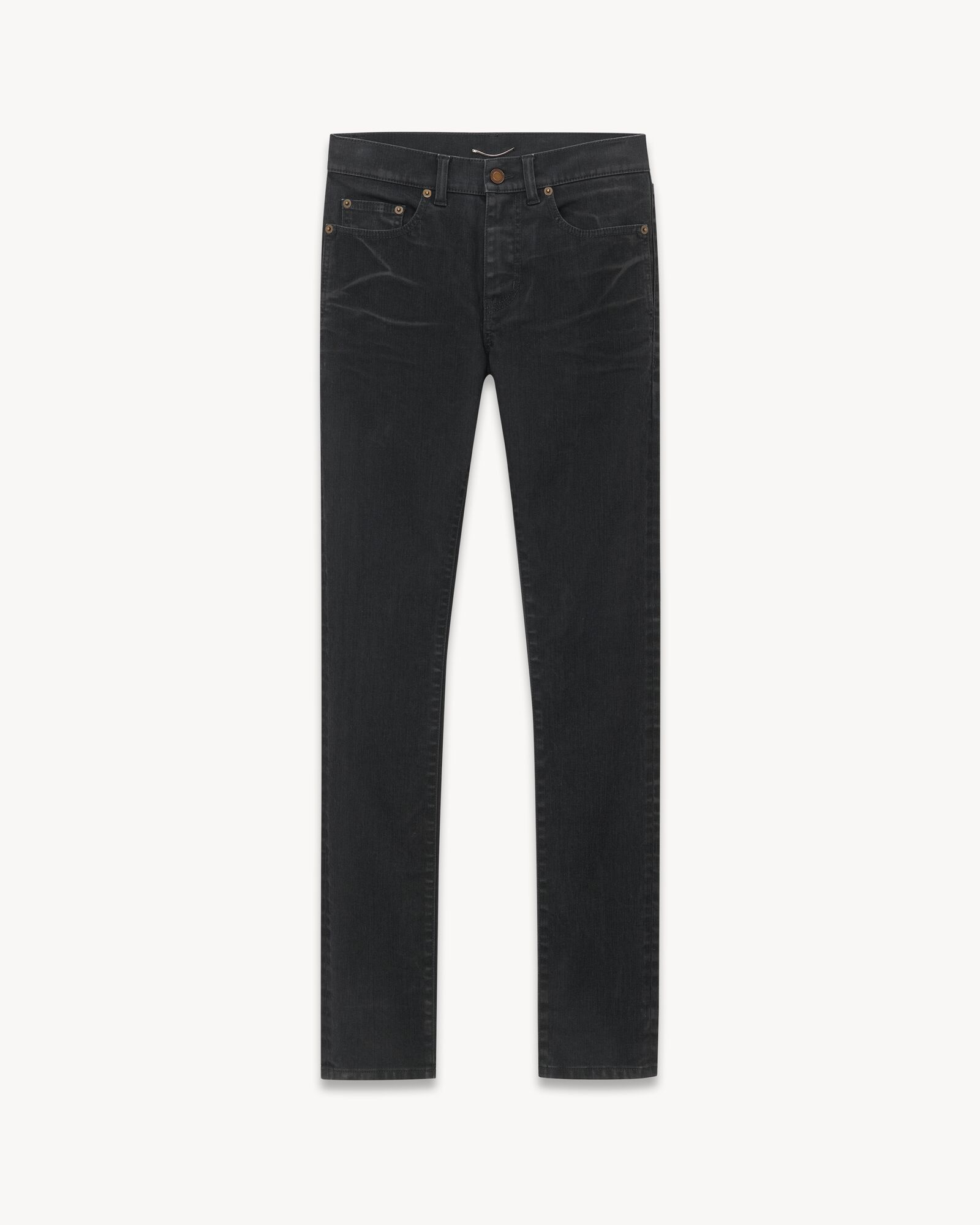 Skinny-fit jeans in light glazed black denim | Saint Laurent | YSL.com