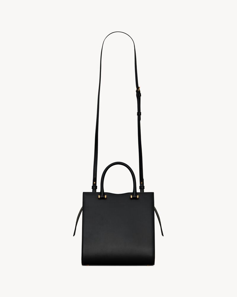 uptown medium tote in box saint laurent leather