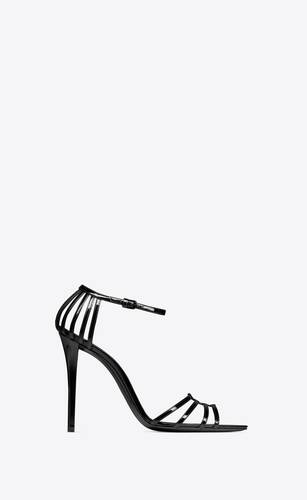 AFRA - Patent leather ankle strap d'orsay with block heel and platform