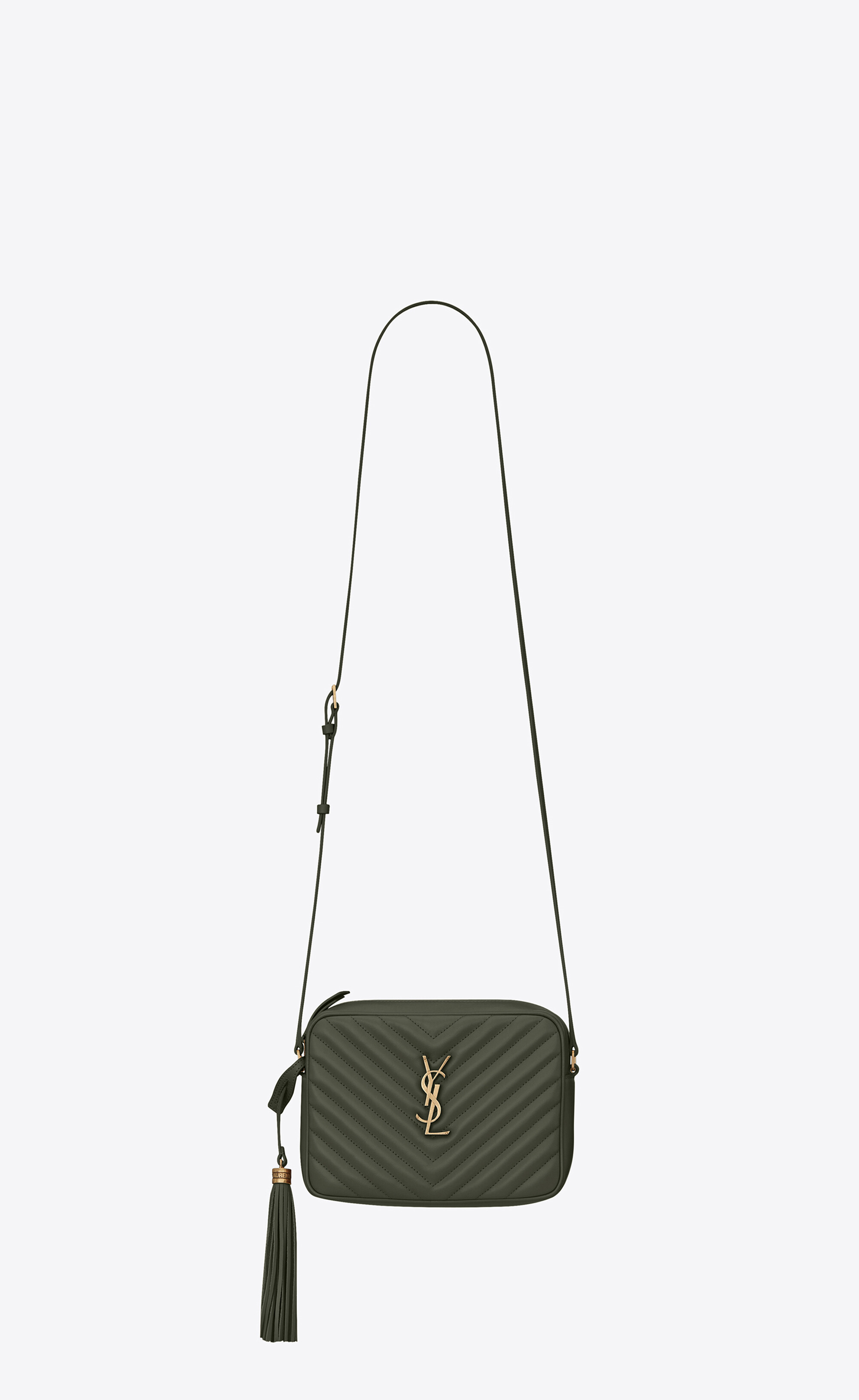 Saint Laurent: Green Mini Lou Shoulder Bag