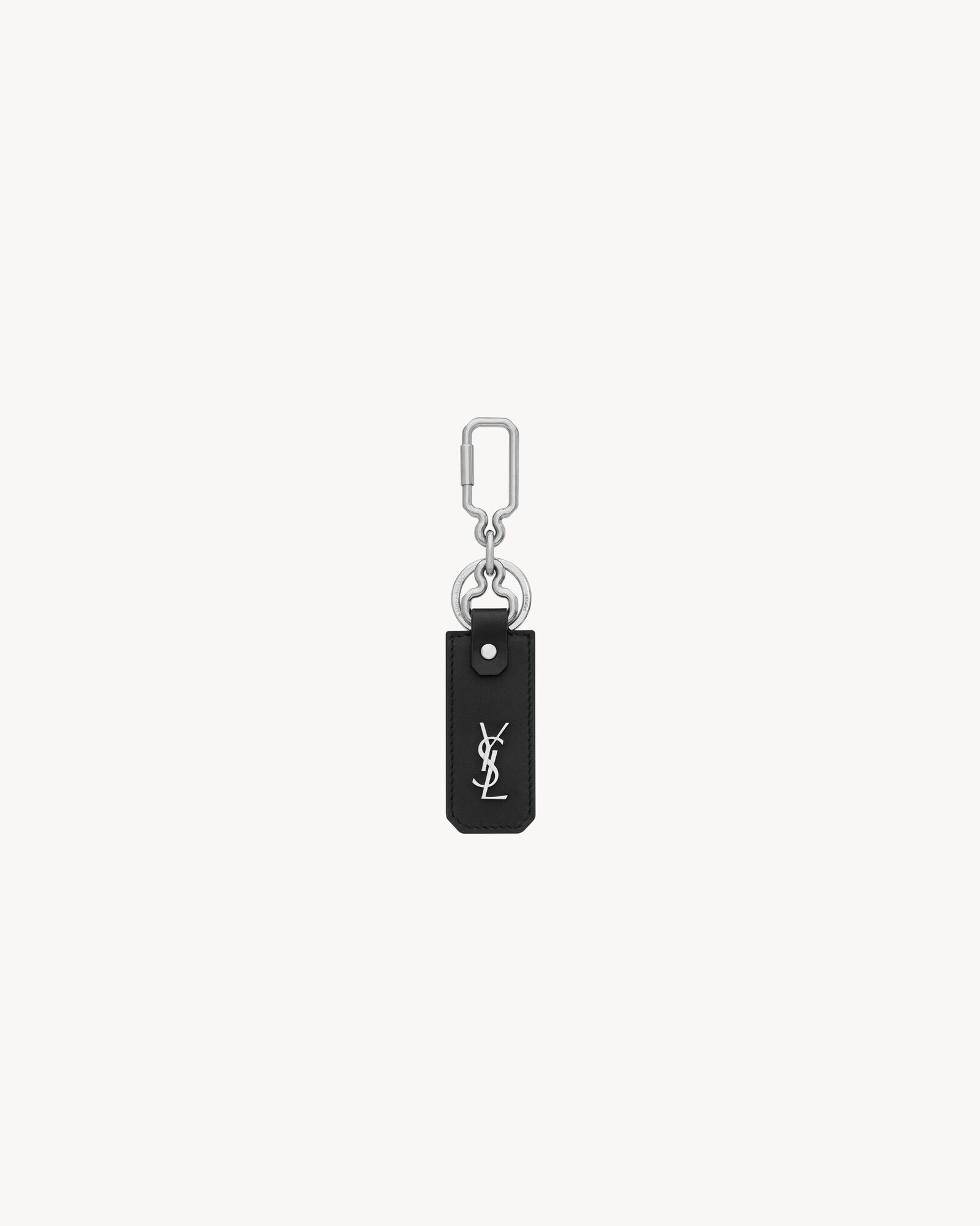 CASSANDRE SAINT LAURENT keyring in leather in Black | Saint Laurent ...