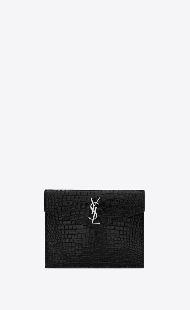 ysl uptown pouch crocodile