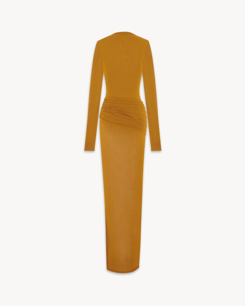 long draped dress in jersey voile