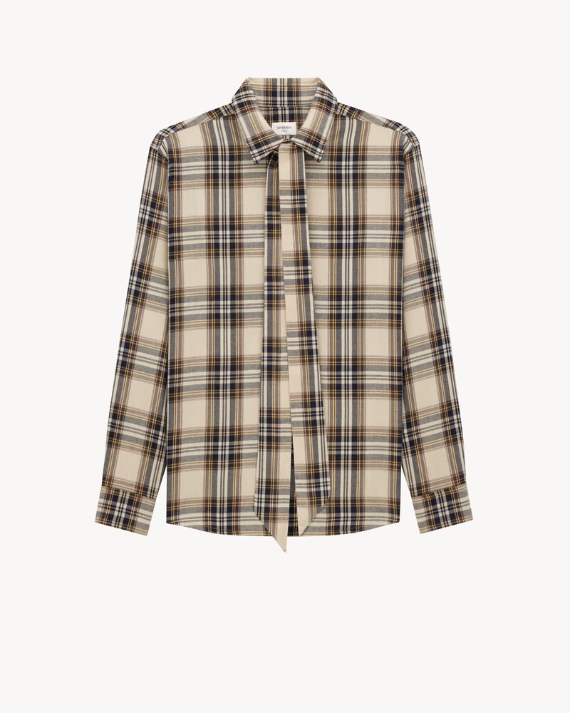 Camicia lavallière CASSANDRE in cotone tartan