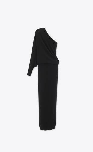 long one-shoulder dress in cashmere