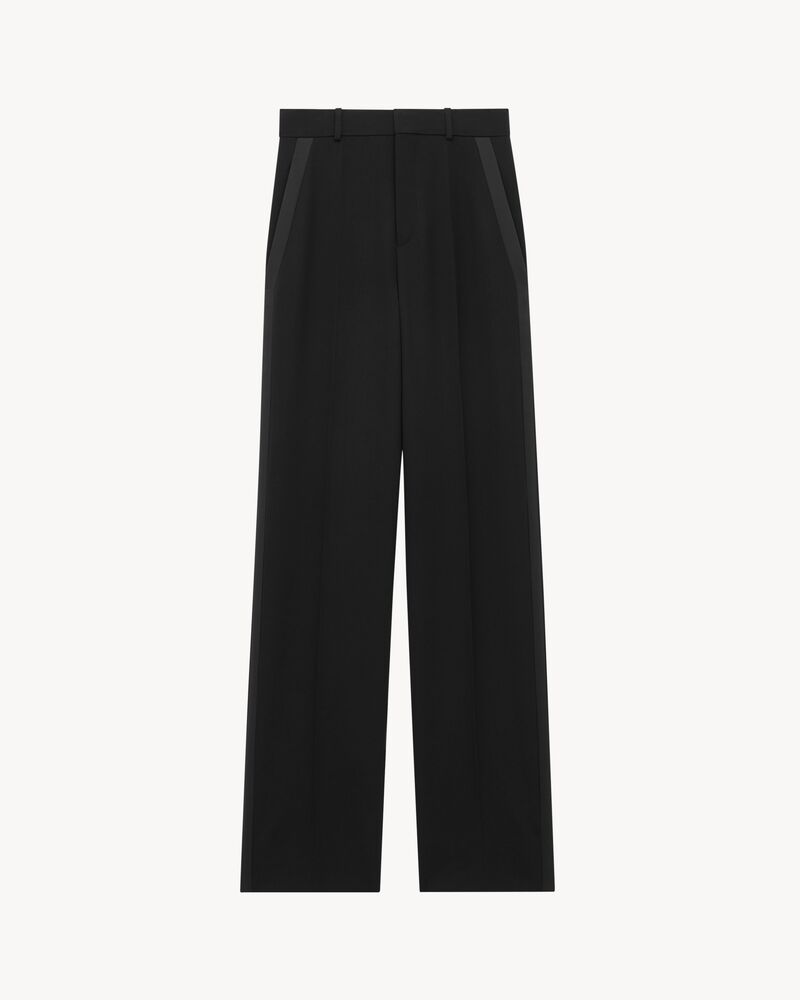 high-rise tuxedo pants in grain de poudre