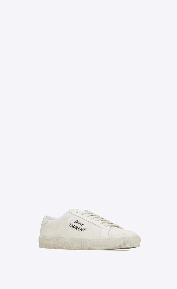 court classic sl/06 embroidered sneakers in canvas and leather | Saint Laurent | YSL.com