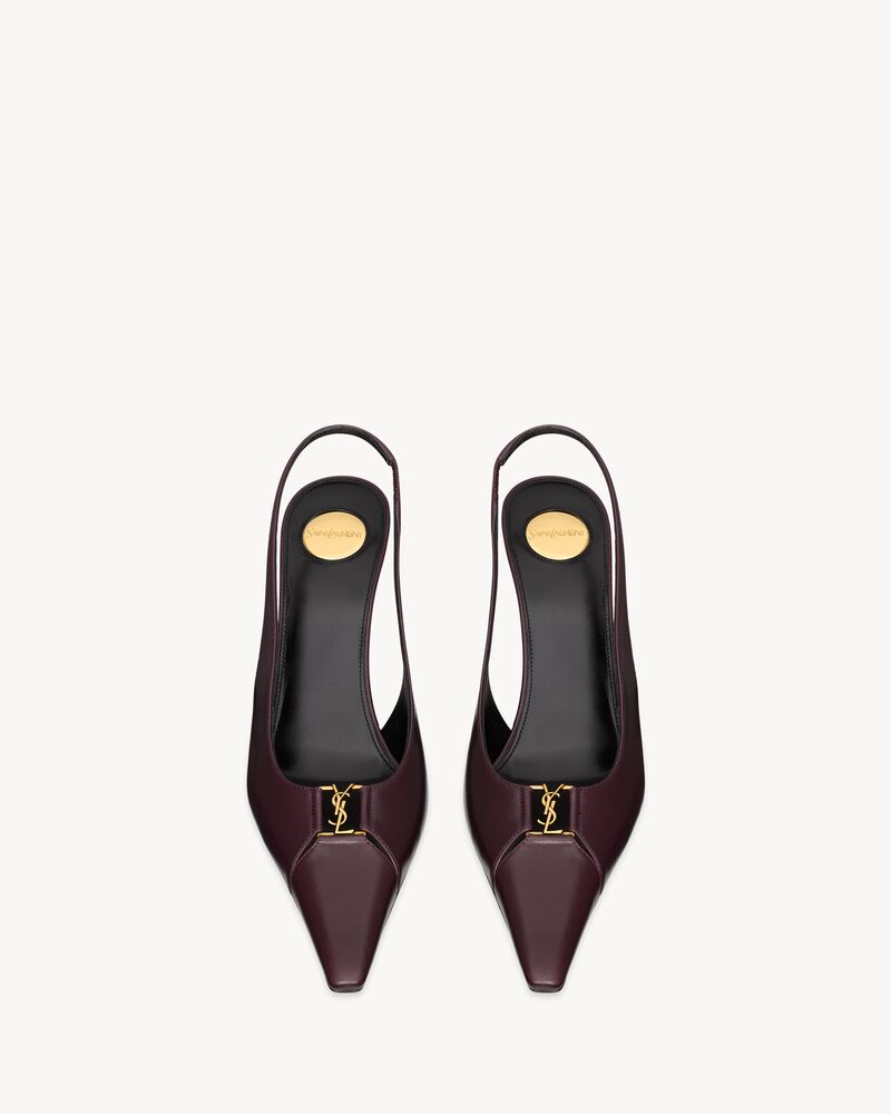 Zapatos de salón slingback Babylone Breteuil de piel lisa