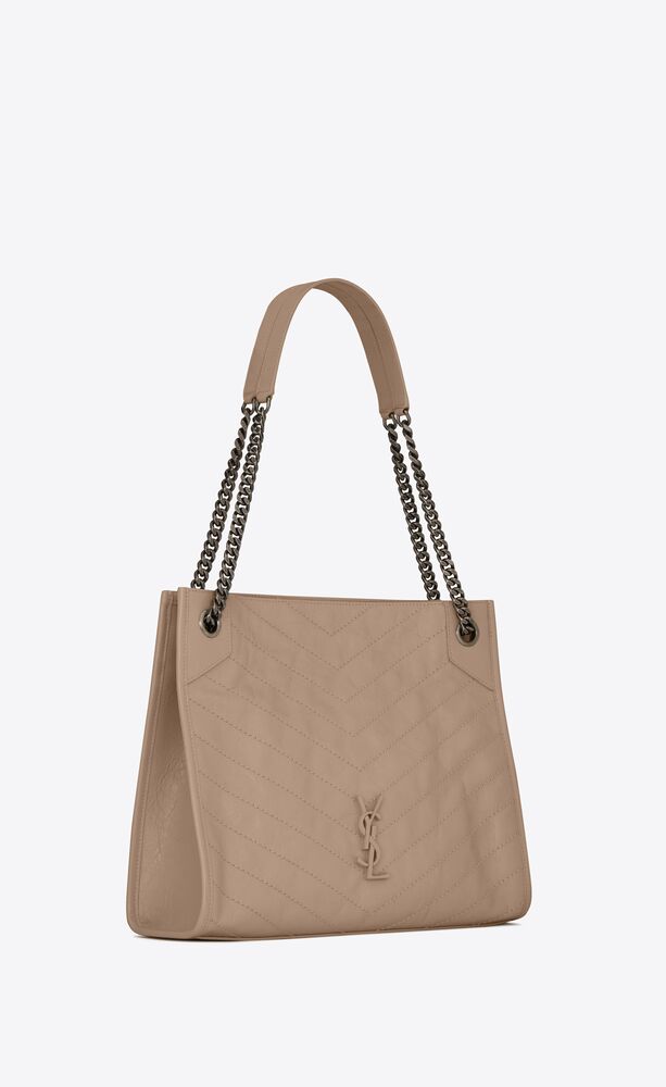 NIKI Medium shopping bag in crinkled vintage leather | Saint Laurent ...