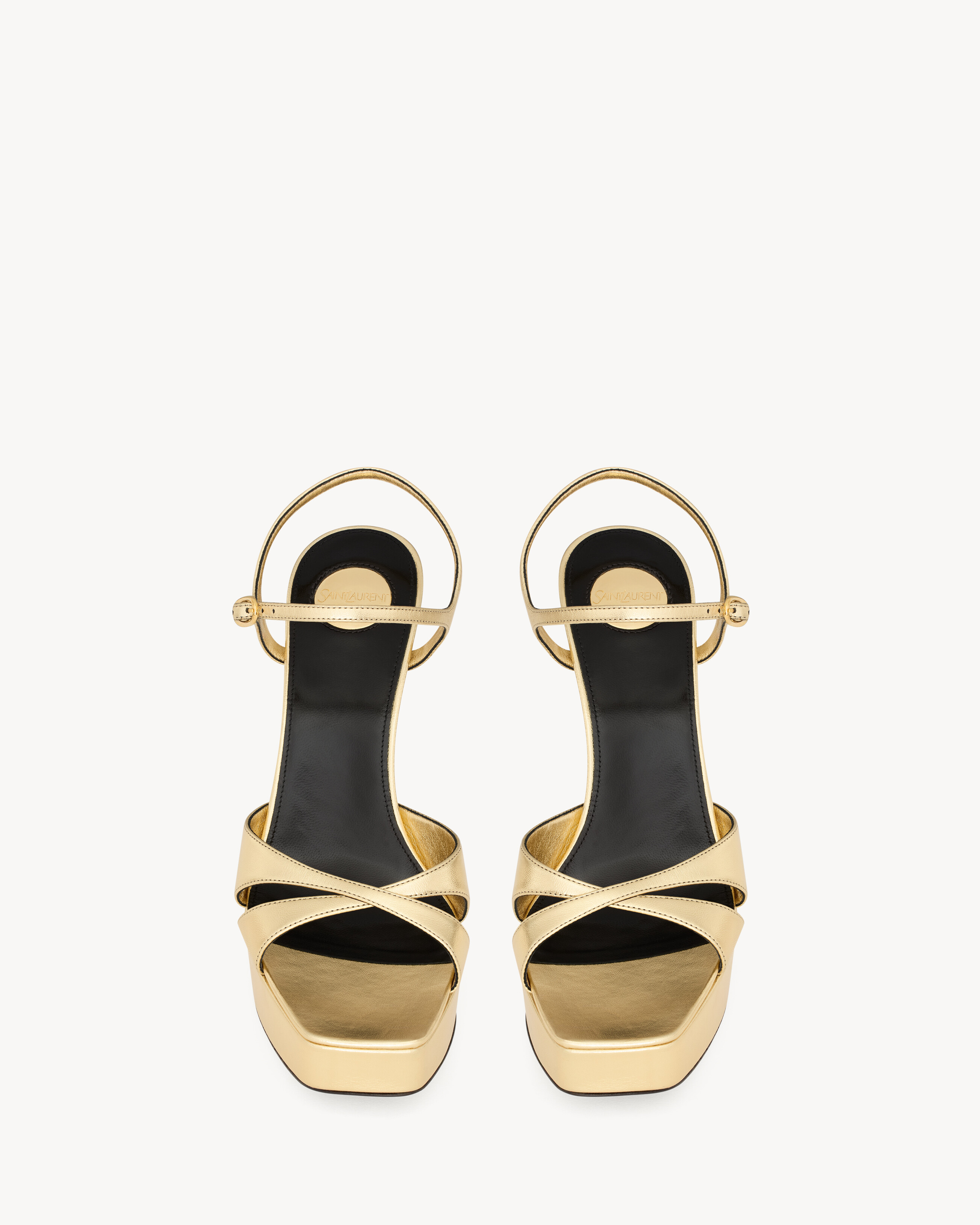 DEBBIE platform sandals in metallic leather