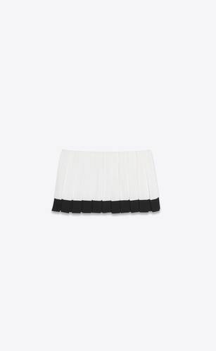pleated mini skirt in sablé saint laurent 