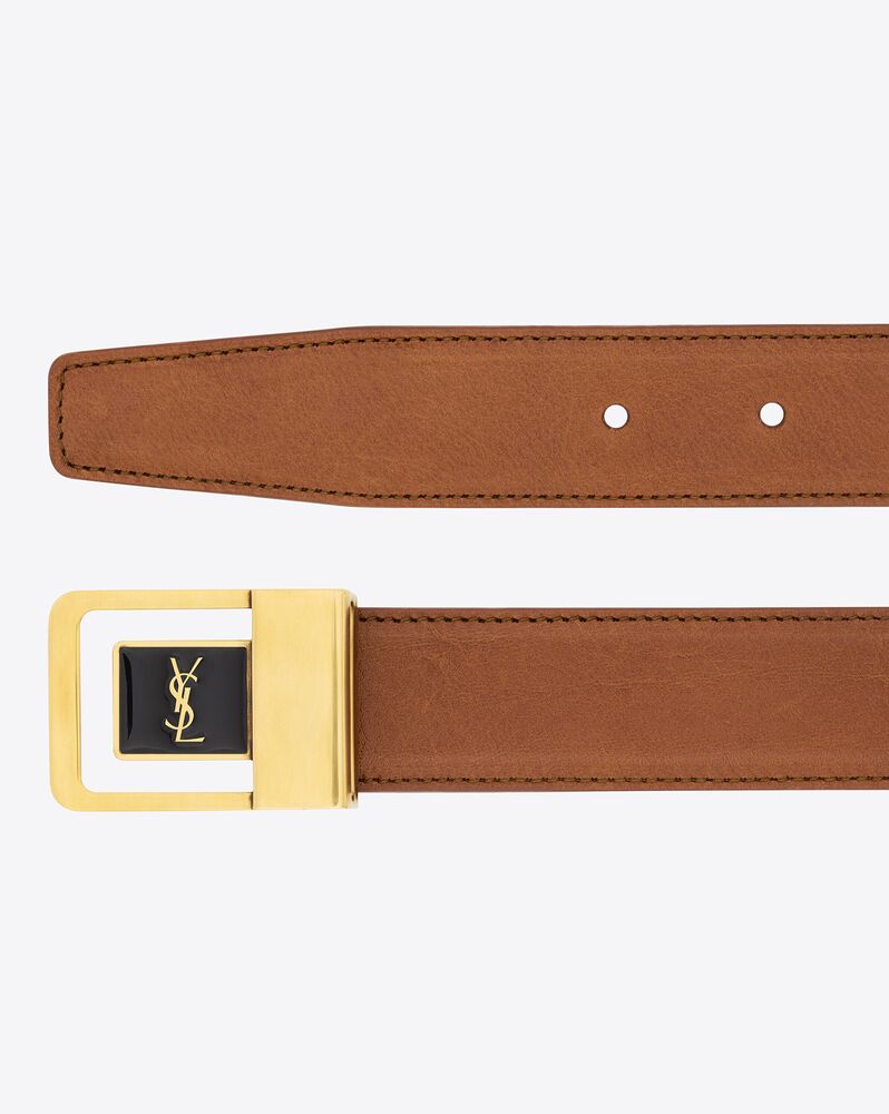 LA 66 buckle belt in vegetable-tanned leather | Saint Laurent | YSL.com