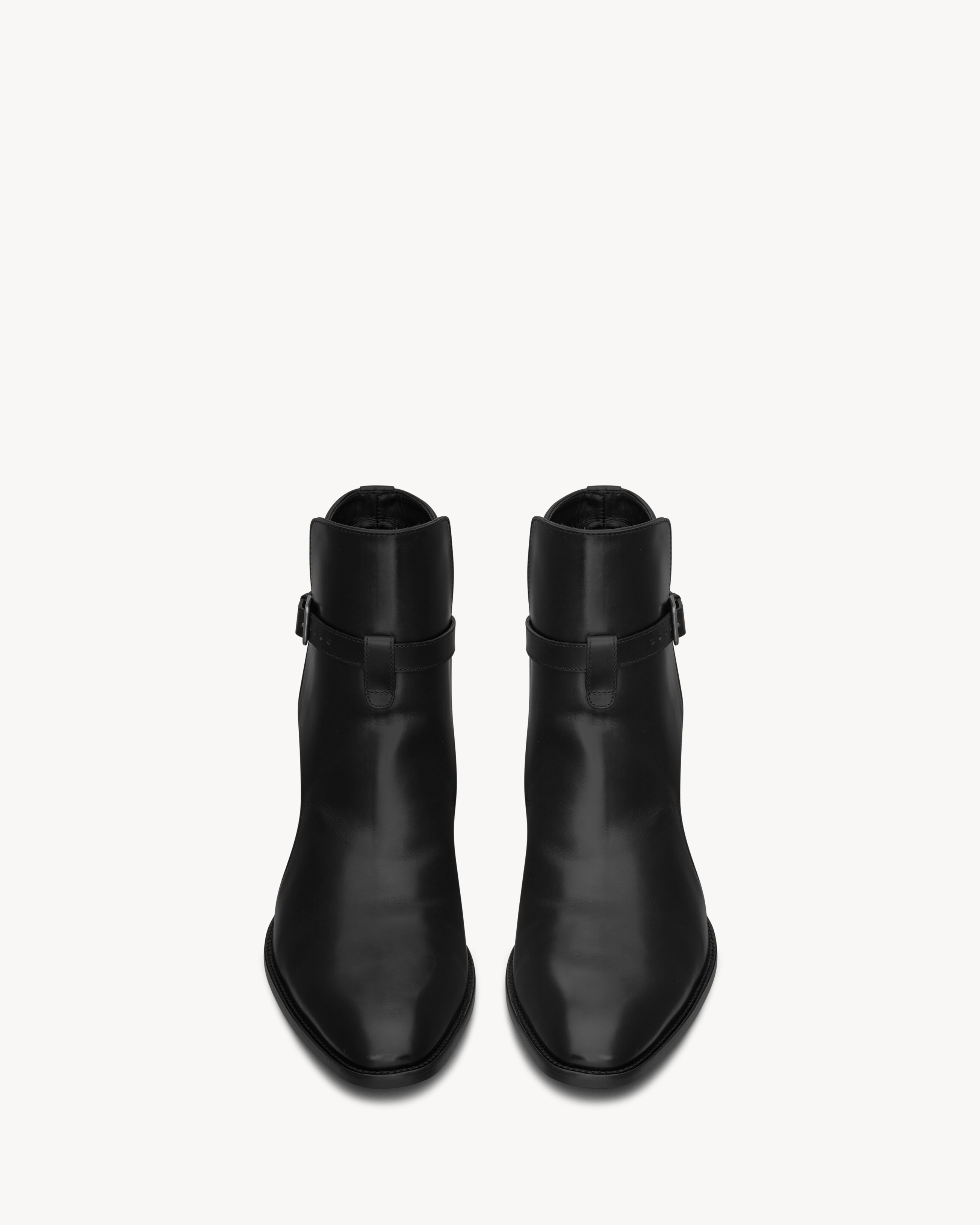 wyatt jodhpur boots in smooth leather in Black Saint Laurent