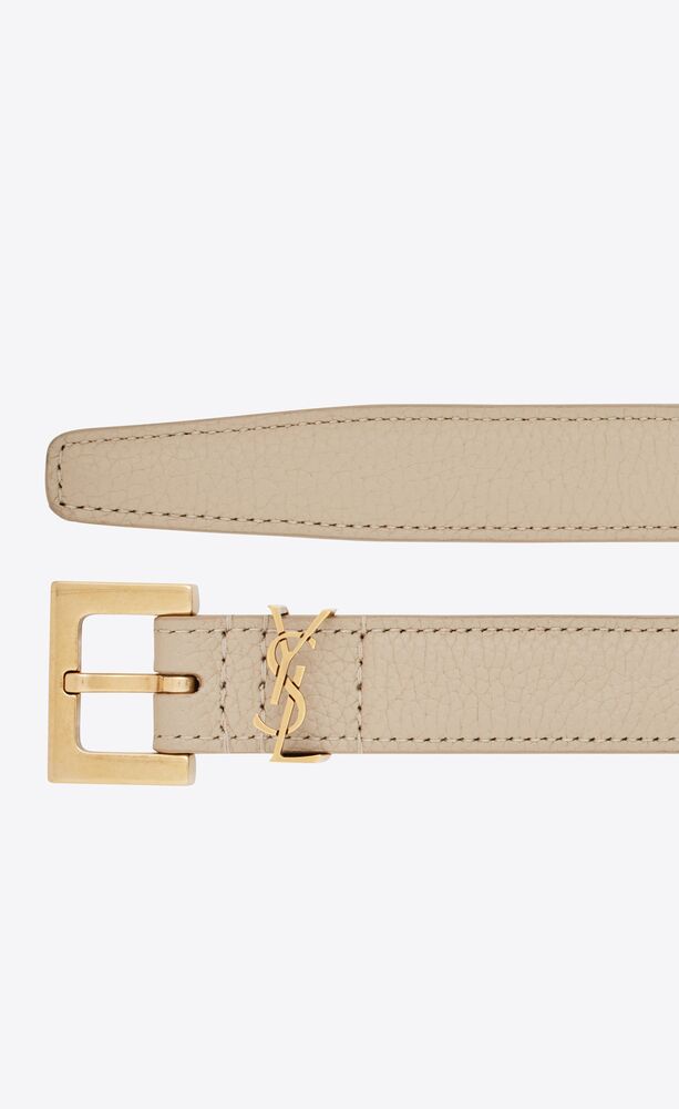 Cassandre Leather Belt in Black - Saint Laurent