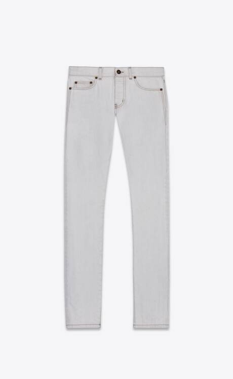 Slim-fit jeans in grey off-white denim | Saint Laurent | YSL.com