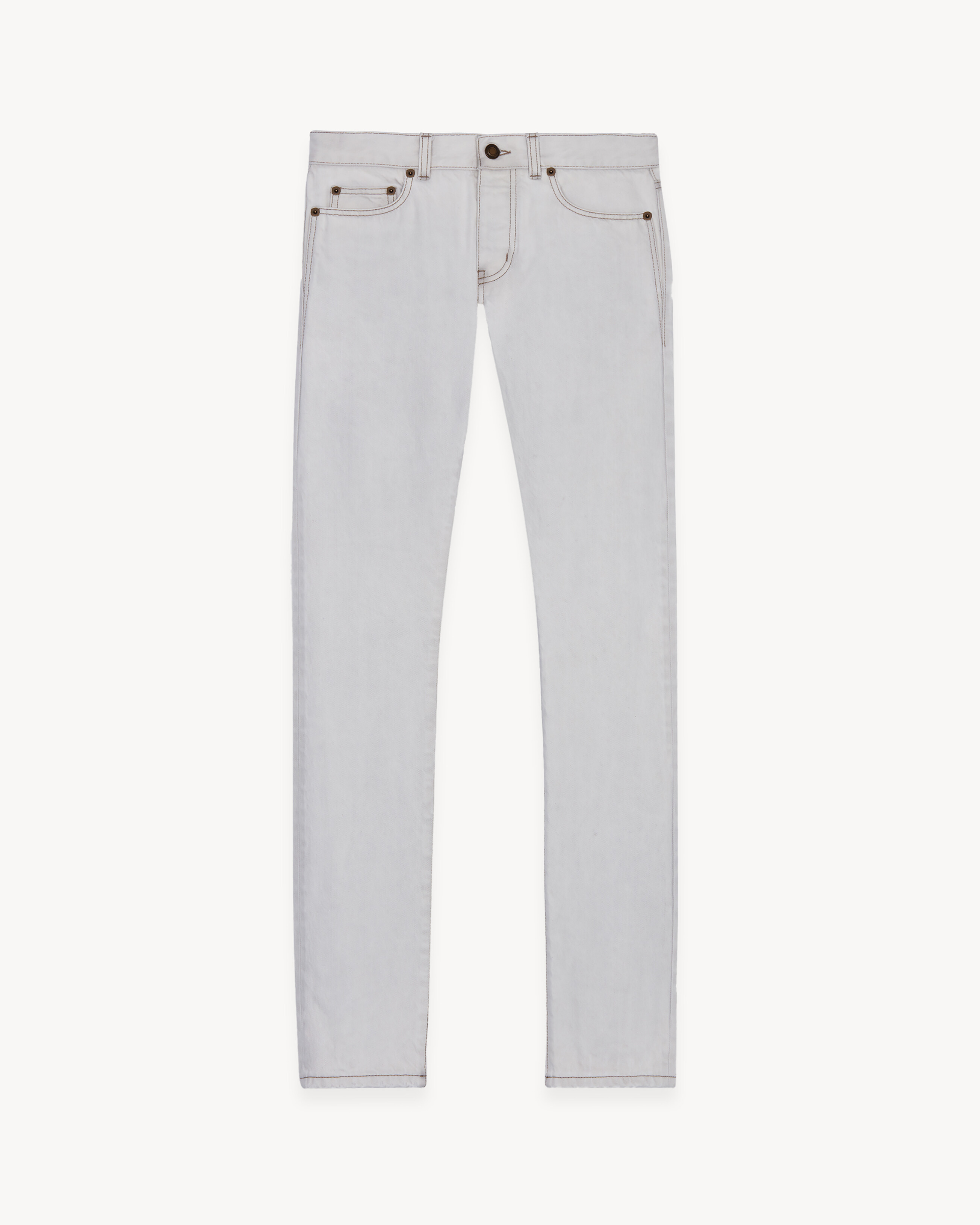 slim fit jeans in grey off white denim