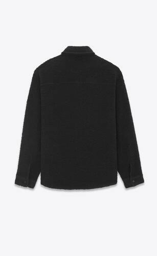overshirt in raw black wool