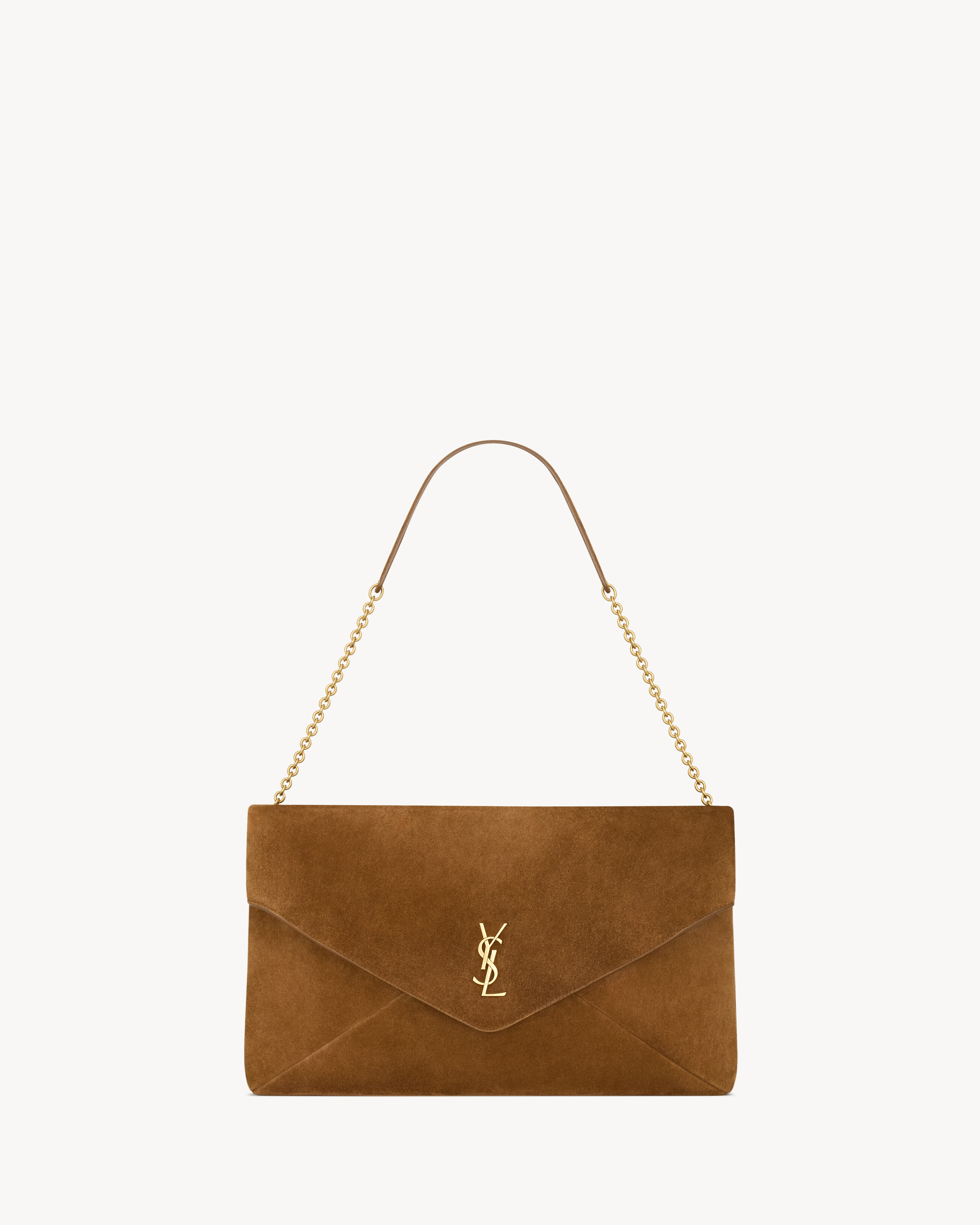 CASSANDRE large pouch on chain in suede