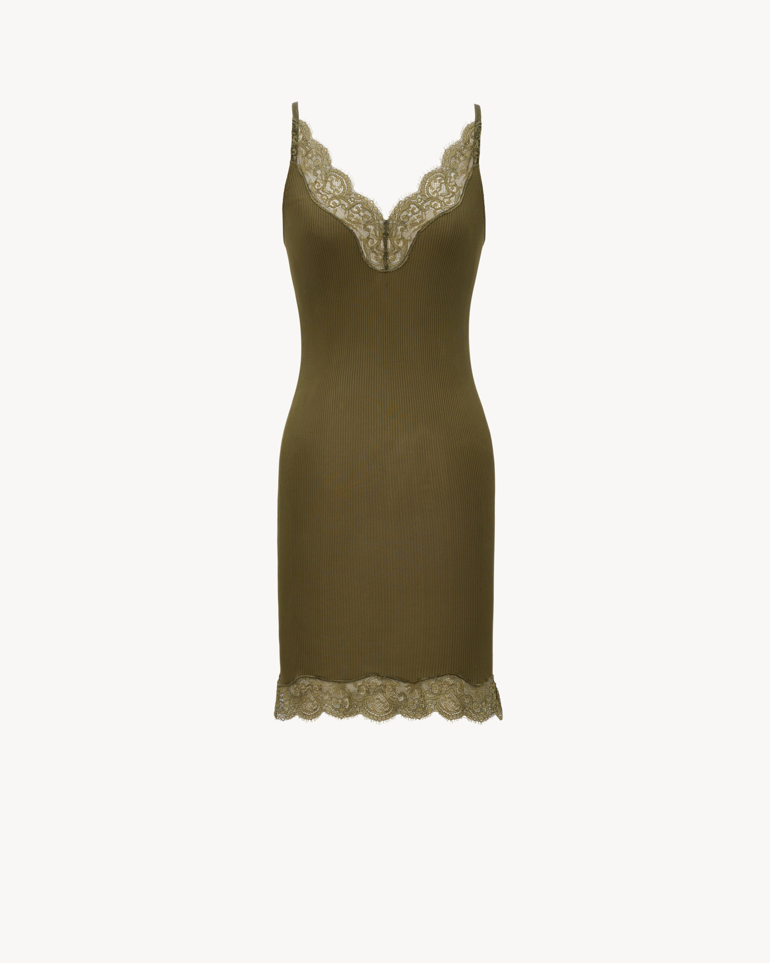 laced slip dress in silk jersey