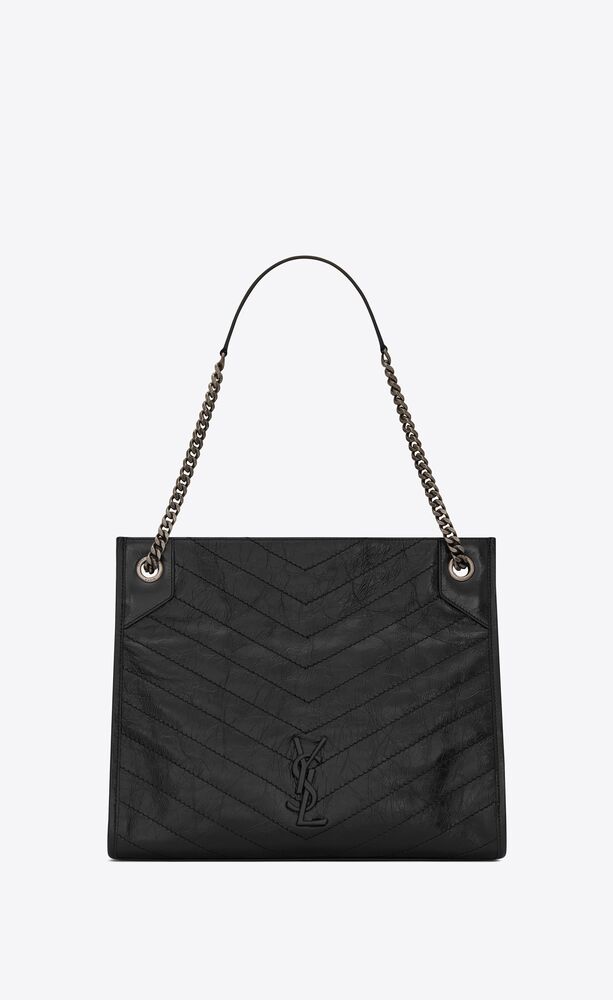 Saint Laurent Niki Medium in Crinkled Vintage Leather Shoulder Bag