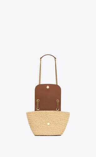 mini manon in raffia and aged vegetable-tanned leather