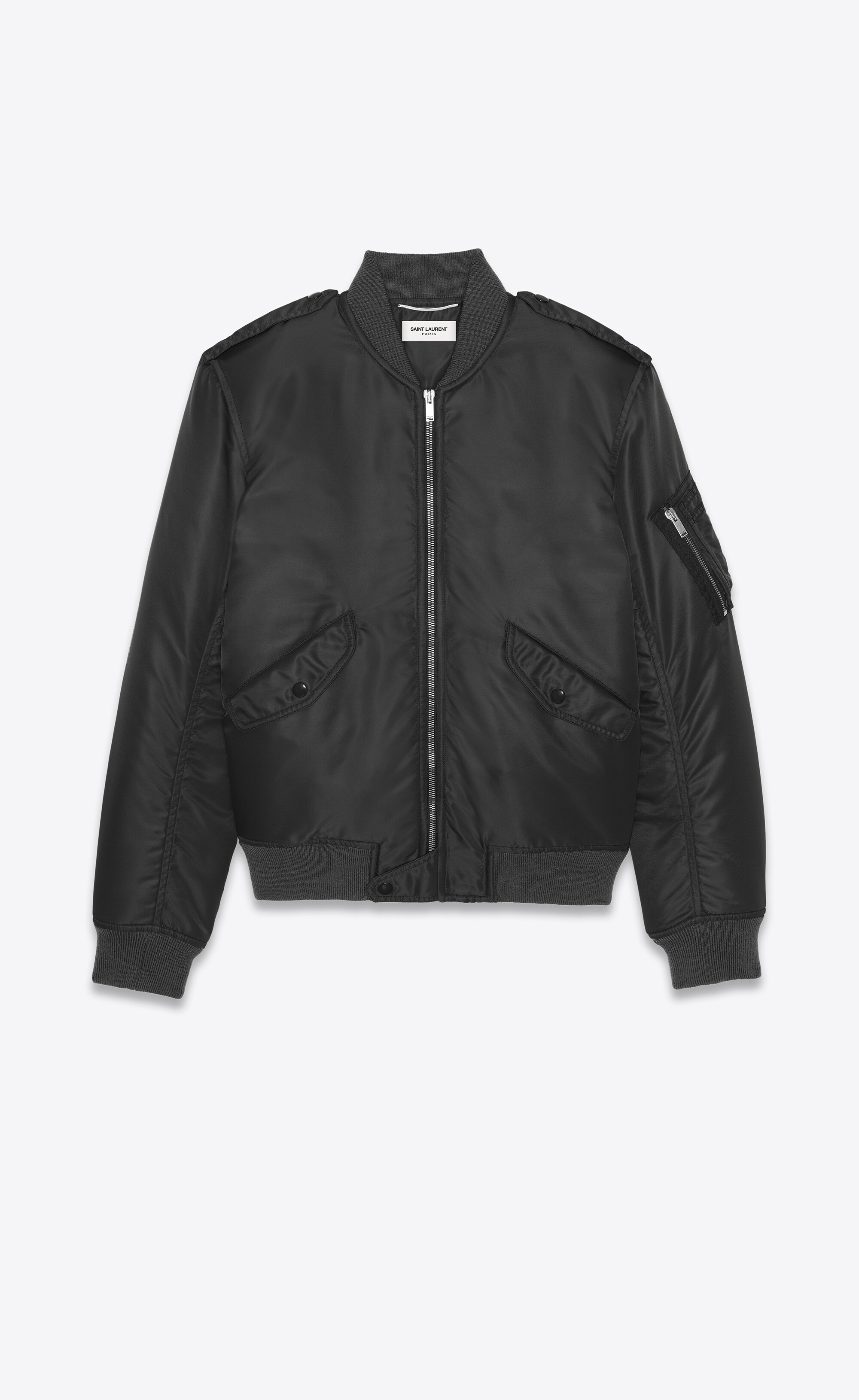 Saint Laurent Black Glitter Detail Leather Jacket, Brand Size 50 612156  Y1A03 1081 - Apparel - Jomashop