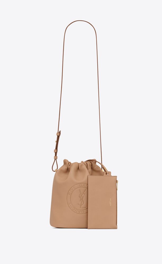 RIVE GAUCHE laced bucket bag in smooth leather | Saint Laurent | YSL.com