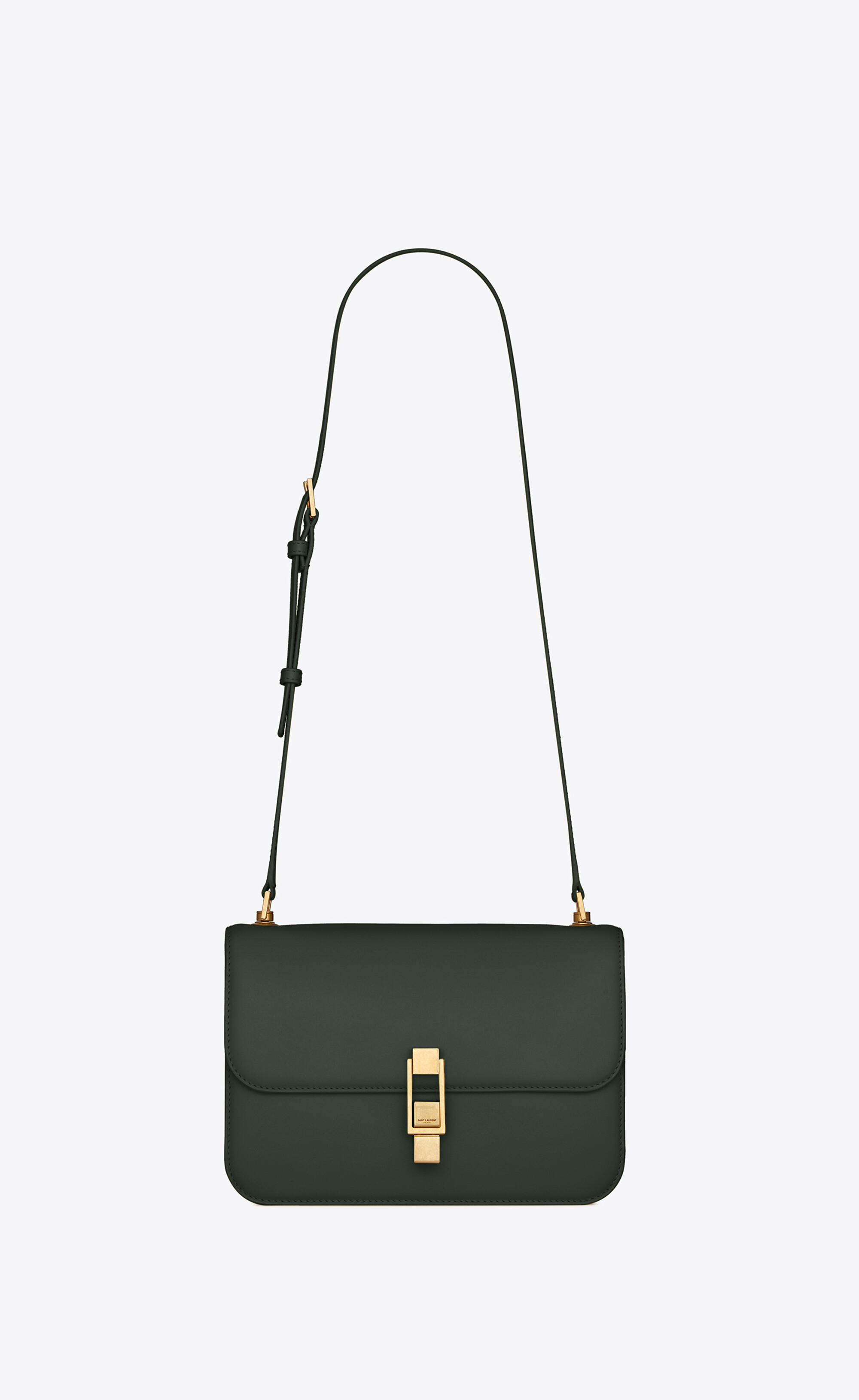 le carre satchel in box saint laurent leather