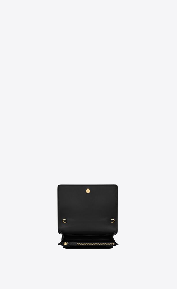 sunset chain wallet in smooth leather