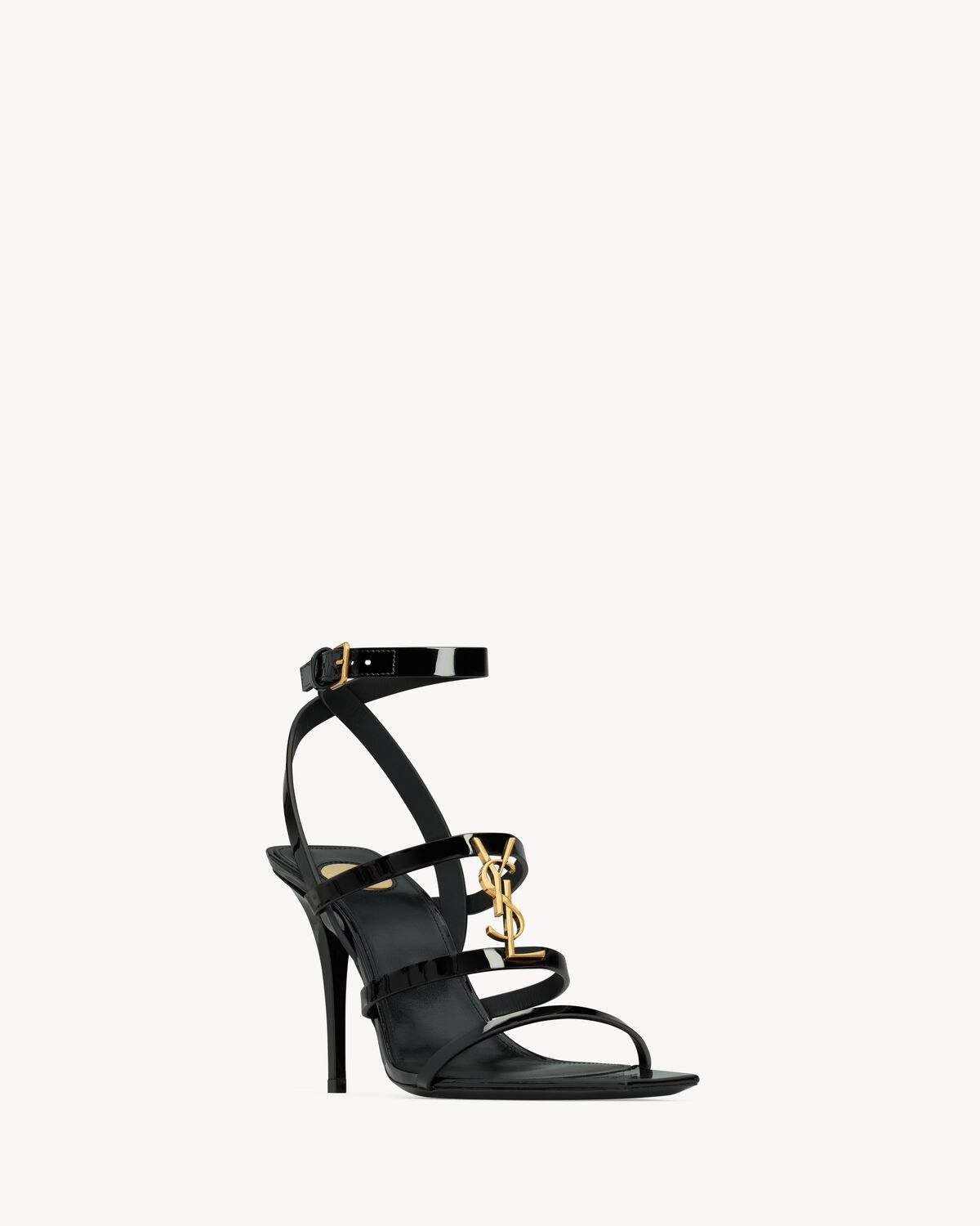 SL Cassandra Flat Sandals Black Patent Leather